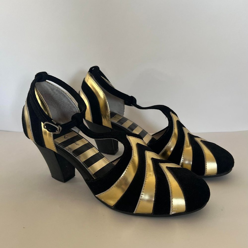 ReMix Black & Gold Elsie Pump - Size 40 (8.5 U.S.)